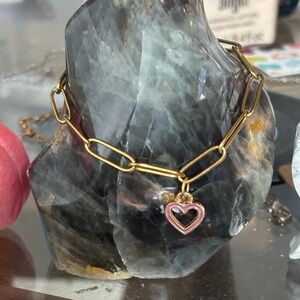 Handmade Kendra Scott Style Elegant Gold and Purple Heart Charm Bracelet!